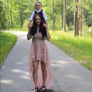 High/low old fashion pink dress. NEGOTIABLE PRICE.